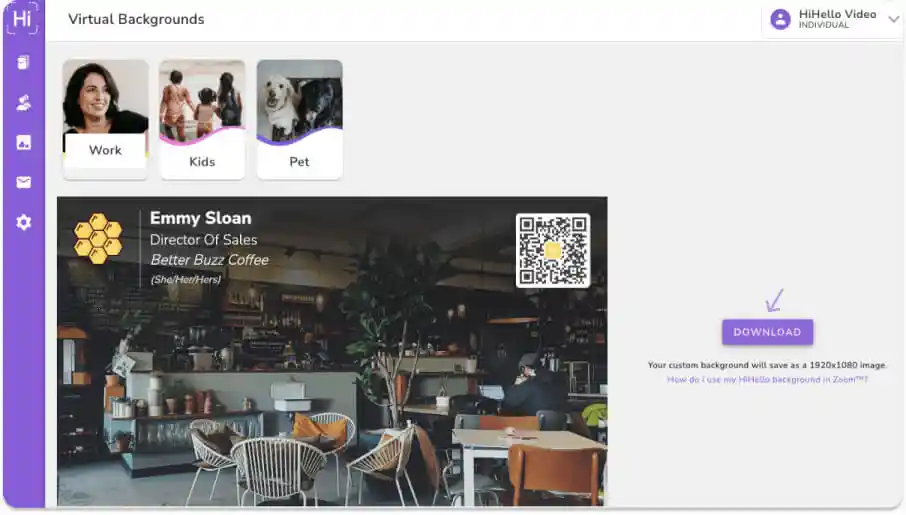 Click Download to download your custom background for MS Teams